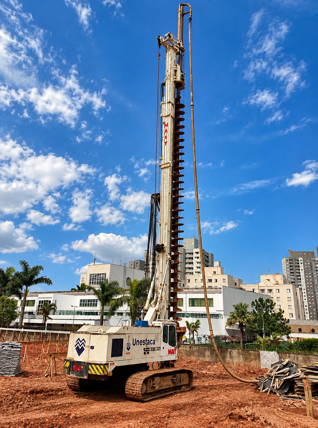 Perfuratriz MAIT HR180 da UNESTACA para fundações profundas
